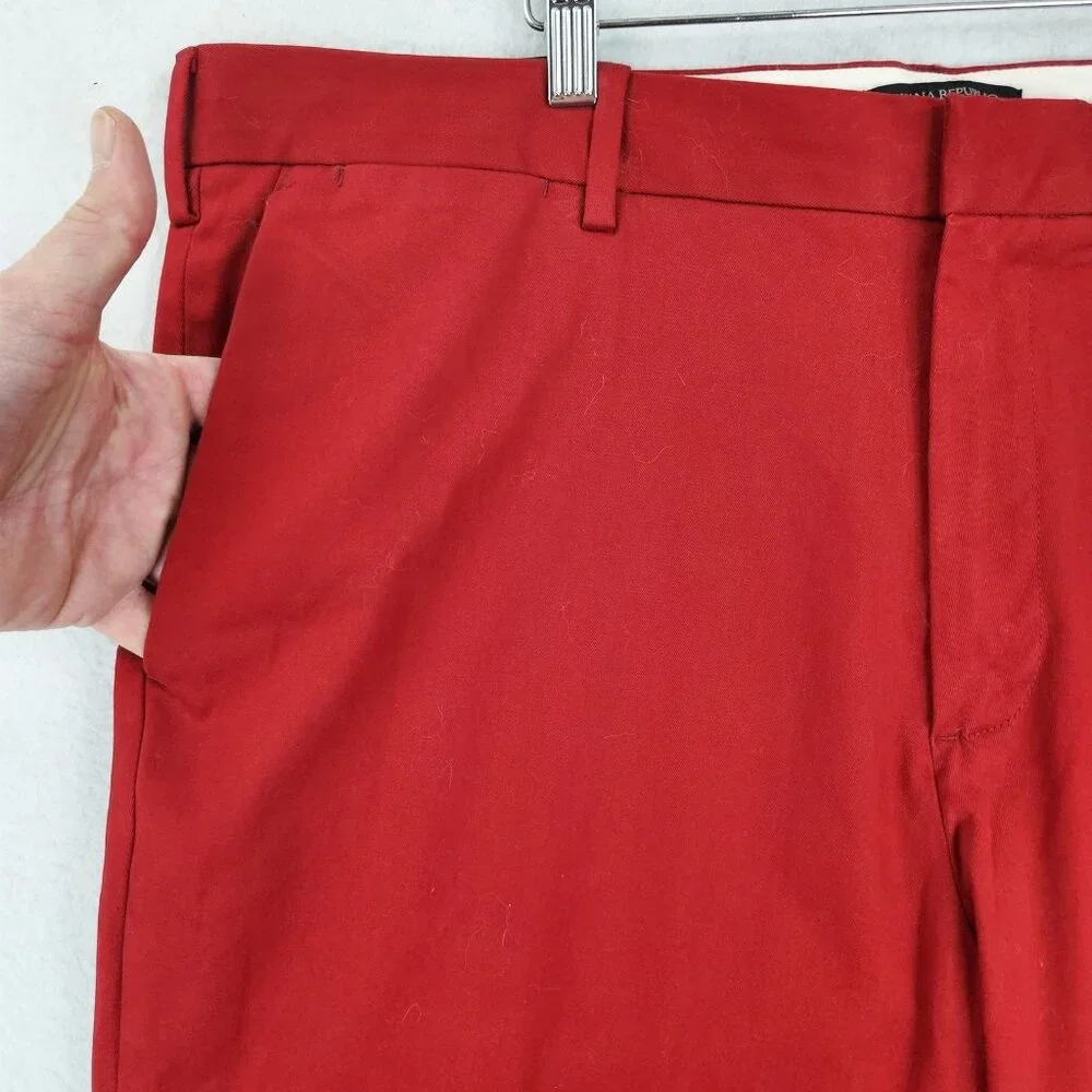 Banana Republic Pants Mens 40x32 Red Aiden Slim Fit Rapid Movement Chino NEW